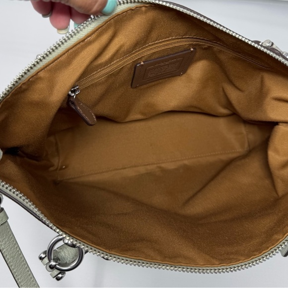 Coach Kasey Satchel Shoulder Bag with Adjustable Strap, in sage green. - Picture 3 of 6